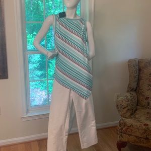 St John asymmetric striped top comes with FREE St John cropped pants